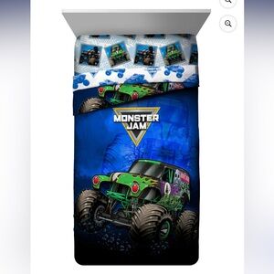 Monster Jam Grave Digger Twin Sheet Set and Reversible Comforter Bedding 5 Piece